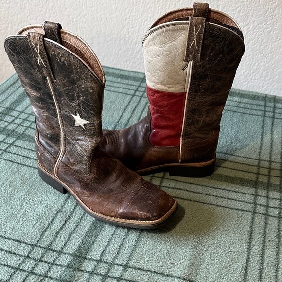 Twisted X Brown Leather Boots with Texas Flag Star Detail size 5 main image 4
